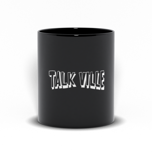 White Logo Black Mug