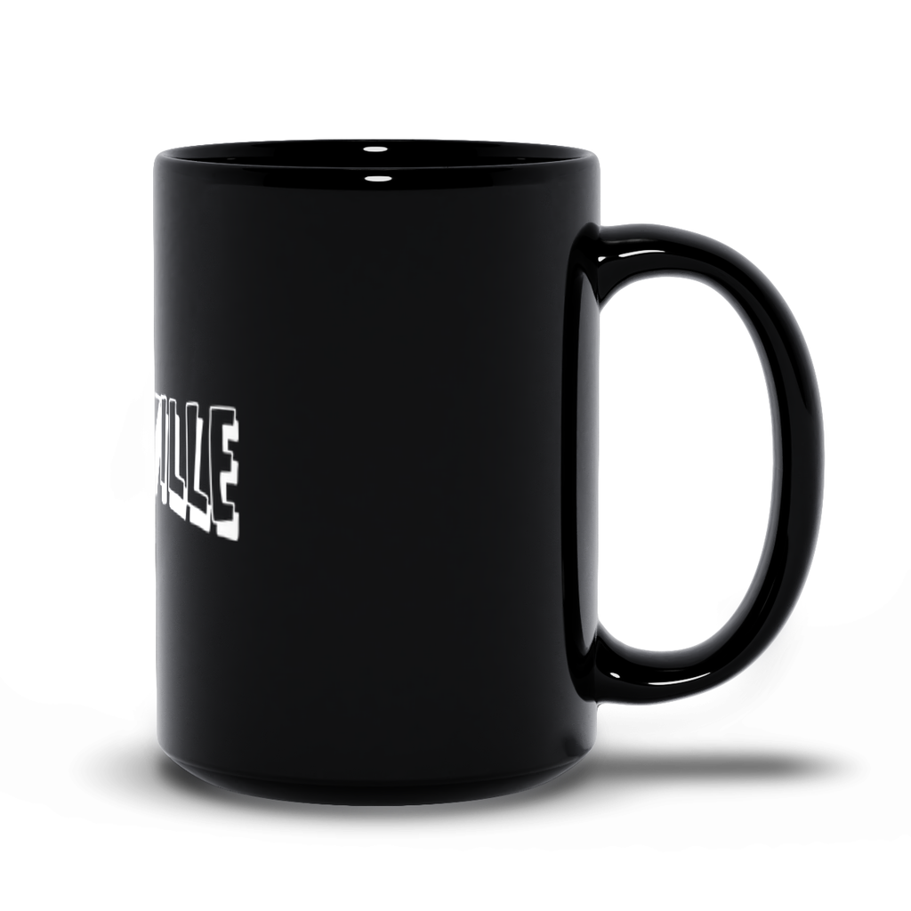 White Logo Black Mug